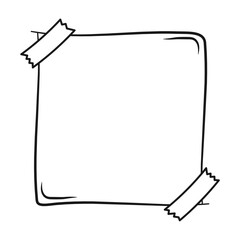 Handrawn blank memo paper with double tape