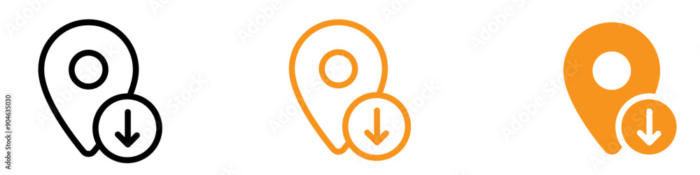 Poster Accurate Download GPS Map Location Icon for Navigation and Travel Apps Critical for Representing GPS Functionality and Map Downloads