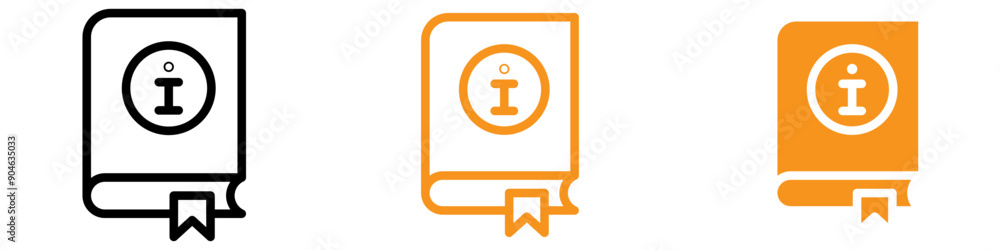 Poster Informative Information Book Icon for Education and Knowledge Graphics Essential for Representing Books and Informational Resources