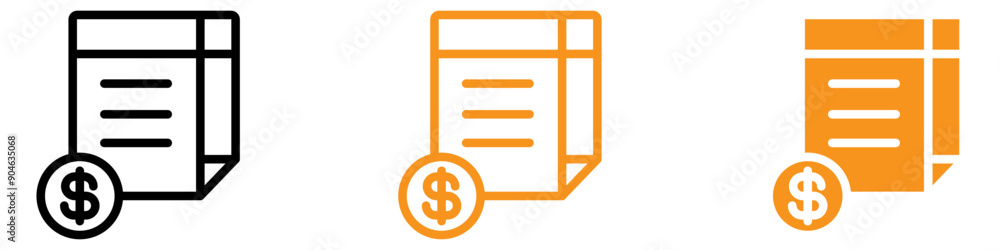 Poster Detailed Invoice Document Icon for Finance and Business Graphics Ideal for Representing Invoices and Financial Documents