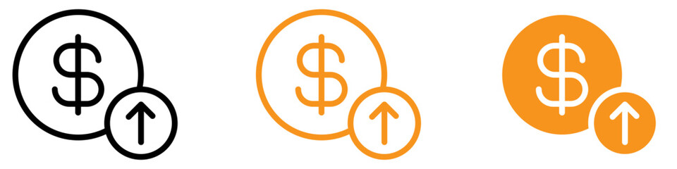 Financial Increase Money Icon for Economic and Investment Graphics Ideal for Representing Financial Growth and Profit Increases