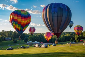 Obraz premium Balloon festival with hot air balloons in the sky