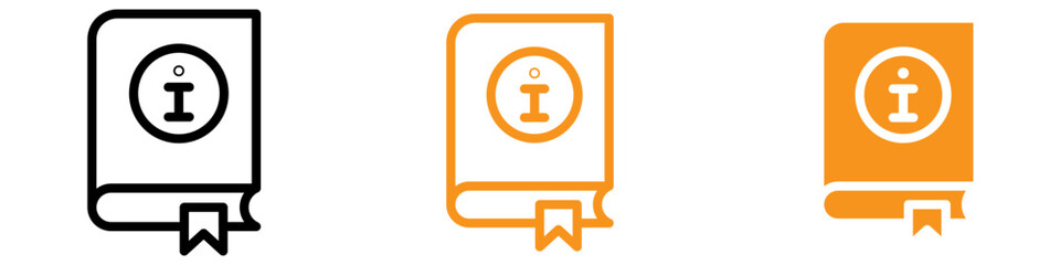 Informative Information Book Icon for Education and Knowledge Graphics Essential for Representing Books and Informational Resources