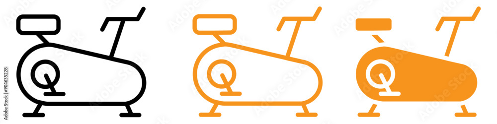 Poster dynamic elliptical bike icon for fitness and exercise illustrations perfect for representing cardio 