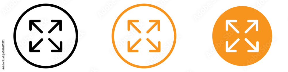 Aufkleber Versatile Expand Icon for User Interface and Zoom Functions Ideal for Illustrating Expandable Content and Enlarging Options in Designs