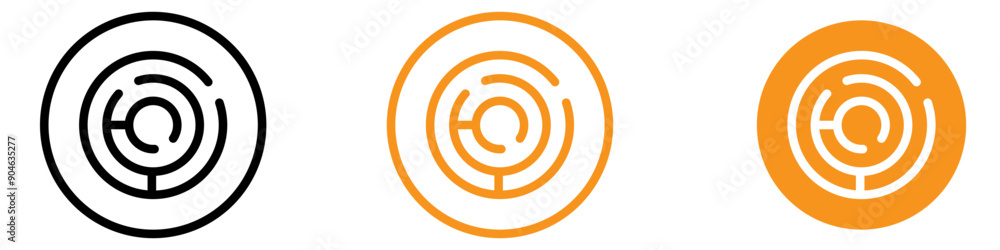 Aufkleber intricate labyrinth icon for maze and puzzle graphics ideal for representing complex mazes and brain
