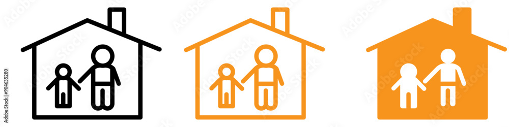 Poster charitable orphanage house icon for social services and childcare graphics ideal for representing or