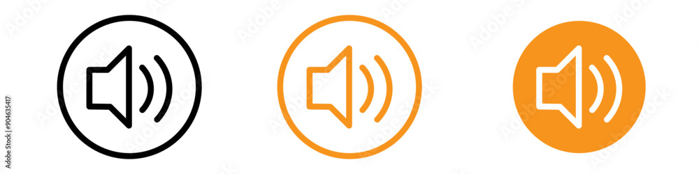 Poster amplifying speaker icon for audio and communication graphics essential for representing speakers and