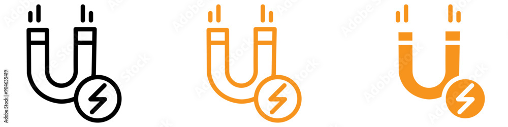 Aufkleber Powerful Magnet with Power Icon for Science and Physics Graphics Ideal for Representing Magnetic Forces and Physical Attraction