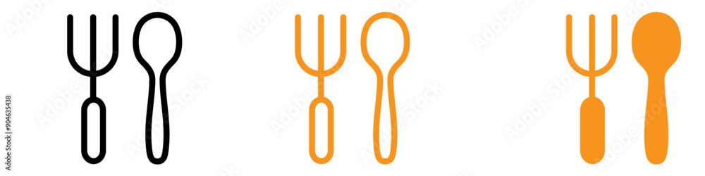 Poster dining spoon and fork icon for food and dining graphics essential for representing cutlery and dinin
