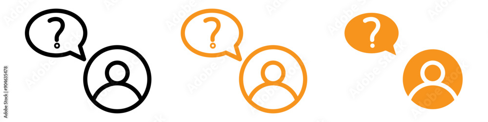 Aufkleber Inquisitive Person Asking Question Icon for Communication and Inquiry Graphics Ideal for Representing Curiosity and Questioning