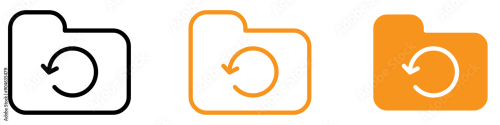 Aufkleber Efficient Folder Sync Icon for Cloud Storage and Data Backup Graphics Ideal for Representing Synchronization and File Management Solutions