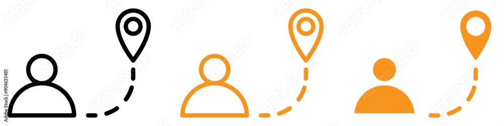 Poster determined man going to destination icon for travel and journey graphics essential for representing 