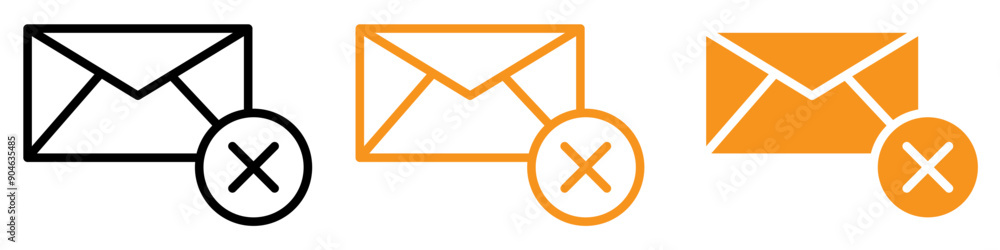 Poster close mail icon representing email management applications, communication platforms, and secure mess