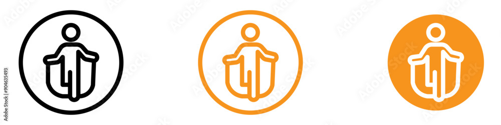 Poster energetic man jumping with skipping rope icon for fitness and exercise graphics perfect for represen
