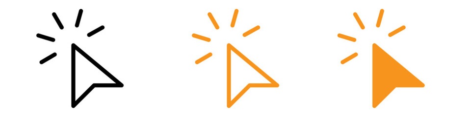 Click Icon Illustrating Digital Marketing Strategies, Online User Interaction, and Website Engagement Metrics for Businesses