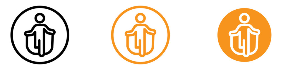 Energetic Man Jumping with Skipping Rope Icon for Fitness and Exercise Graphics Perfect for Representing Cardio Workouts and Physical Activity