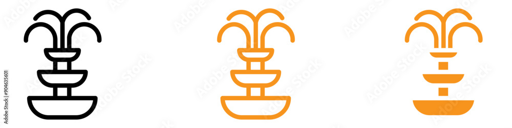 Poster serene fountain icon for landscape and garden design graphics perfect for representing water feature