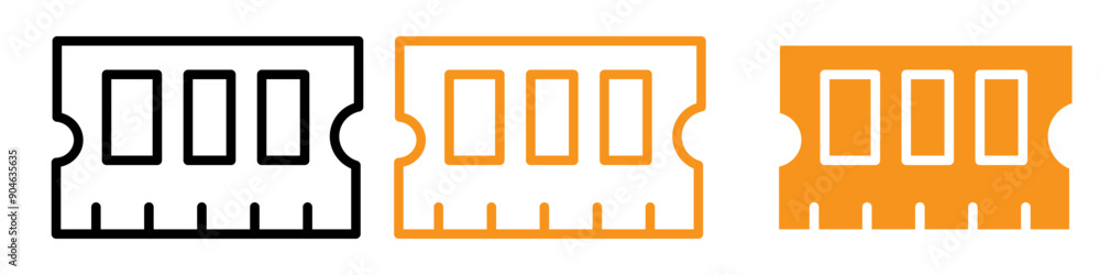 Poster high-performance memory ram icon for technology and computing graphics ideal for representing comput