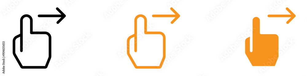 Poster Directional Swipe Right Icon for User Interface and Navigation Graphics Essential for Representing Right Swipe Actions in Digital Interfaces