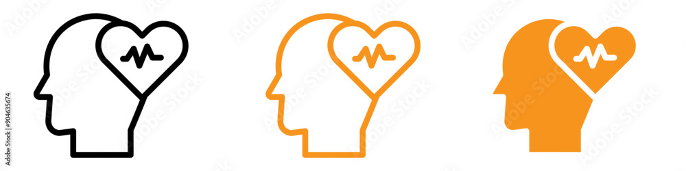 Poster comprehensive mental health icon for counseling and support graphics ideal for representing mental h