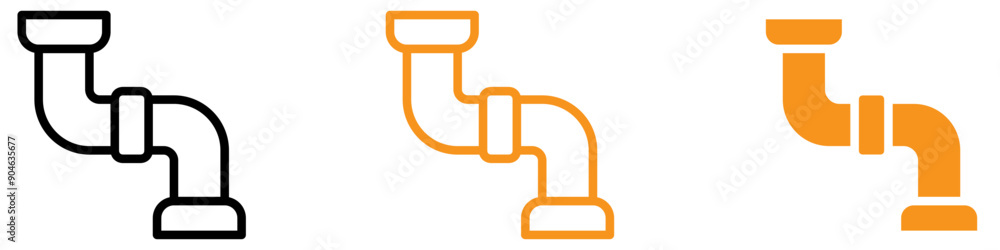 Aufkleber functional pipe icon for plumbing and construction graphics perfect for representing pipes and plumb