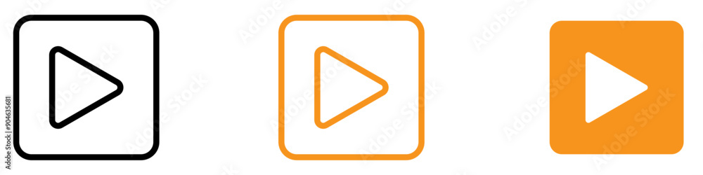 Poster playful play button icon for media and entertainment graphics essential for representing play functi