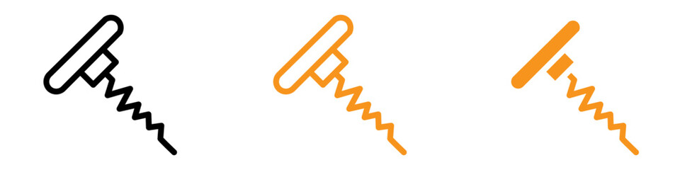 Corkscrew Opener Icon Depicting Wine Enthusiasts' Accessories, Bar Tools, and Bottle Openers for Beverage Services