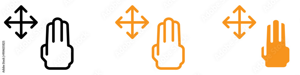 Poster Dynamic Hand Fingers Gesture Swipe Rotate Icon for Interface and Interaction Graphics Ideal for Representing Touchscreen Gestures and User Interactions