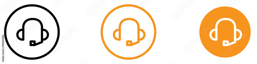 Aufkleber functional headset icon for communication and audio graphics essential for representing headsets and