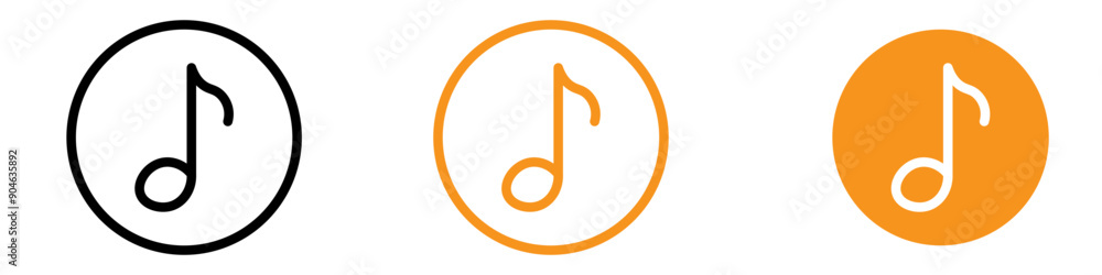 Poster melodious music icon for audio and entertainment graphics essential for representing music notes and