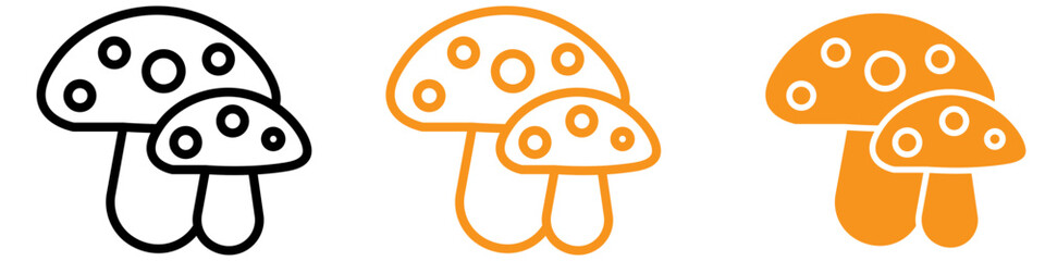 Organic Mushroom Icon for Food and Culinary Graphics Essential for Representing Edible Mushrooms and Natural Ingredients