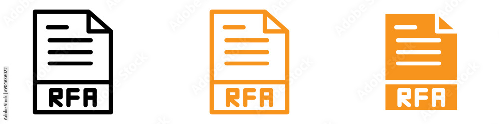 Aufkleber Digital RFA File Icon for Document Management and File Formats Graphics Perfect for Representing RFA Files and Document Handling