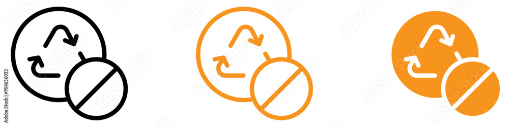 Poster Environmental Non Recyclable Icon for Waste Management and Eco-Friendly Practices Graphics Essential for Representing Non-Recyclable Materials