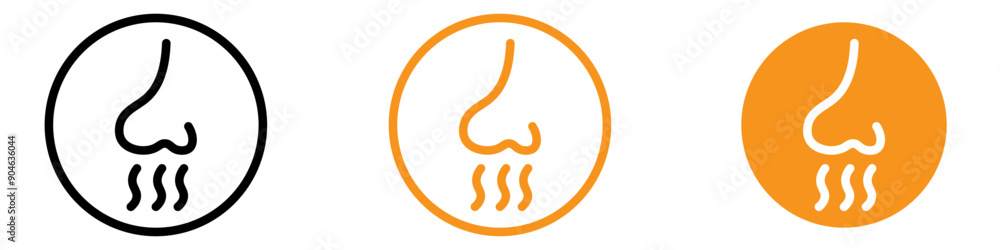 Poster air quality nose with smoke icon for pollution and health warnings graphics ideal for representing s