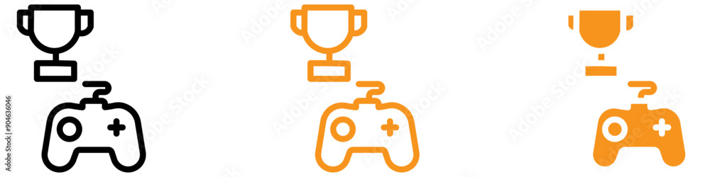 Aufkleber competitive video game contest icon for gaming and e-sports graphics perfect for representing gaming