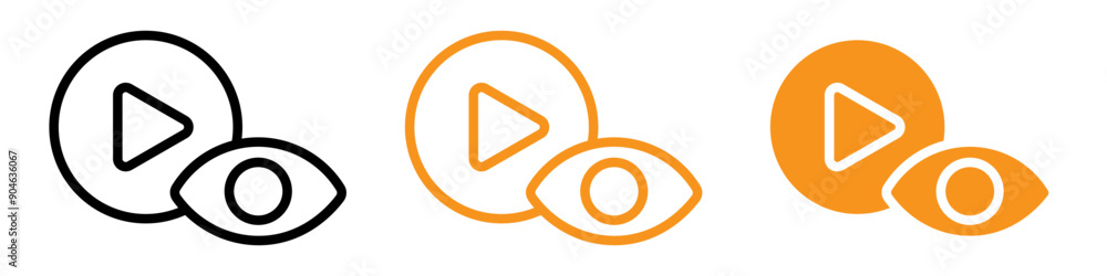 Poster Analytical Video Views Icon for Social Media and Analytics Graphics Perfect for Representing Video Engagement and View Counts