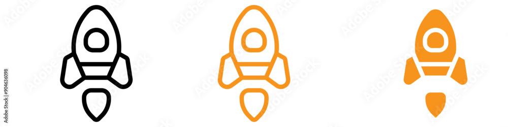 Aufkleber Futuristic Rocket Icon for Space and Technology Graphics Ideal for Representing Rockets and Space Exploration