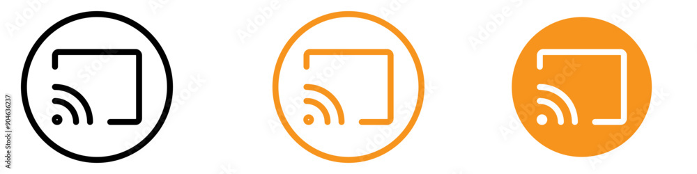 Aufkleber Interactive Screen Cast Icon for Technology and Presentations Graphics Ideal for Representing Screen Sharing and Digital Presentations