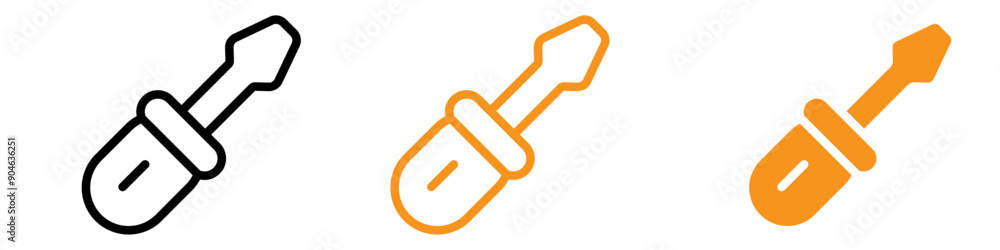 Poster handy screwdriver icon for tools and repair graphics essential for representing screwdrivers and rep