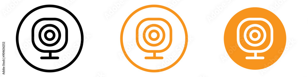 Poster interactive webcam icon for communication and technology graphics essential for representing video c