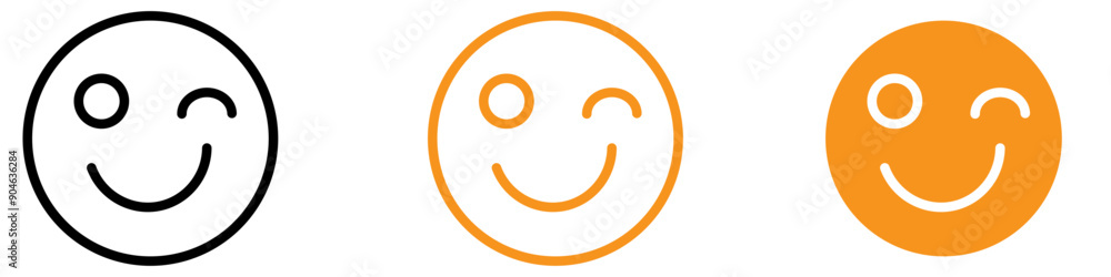 Poster Playful Winking Eye Icon for Emoticons and Communication Graphics Perfect for Representing Winking and Playful Expressions