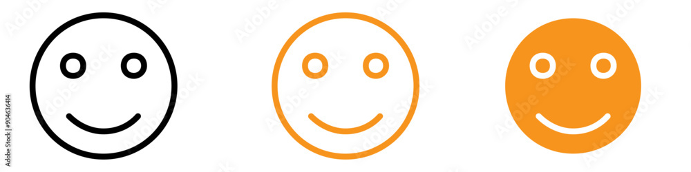 Aufkleber Cheerful Smile Icon for Emoticons and Communication Graphics Ideal for Representing Smiling Faces and Positive Reactions