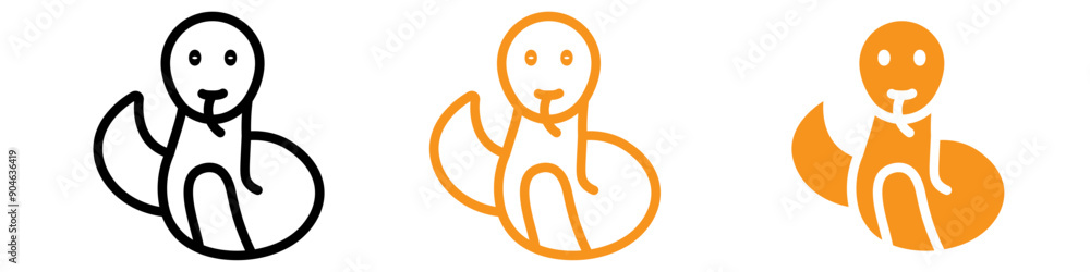 Poster slithering snake icon for wildlife and nature graphics perfect for representing snakes and reptiles