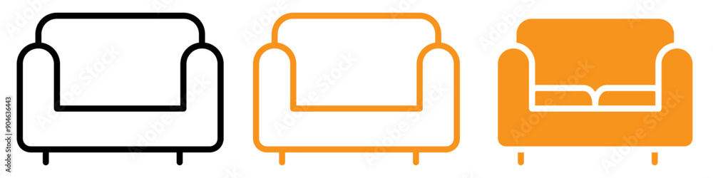 Poster comfortable sofa icon for furniture and home decor graphics perfect for representing sofas and comfo