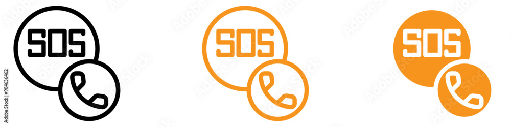 Poster emergency sos emergency icon for safety and rescue graphics ideal for representing sos signals and e