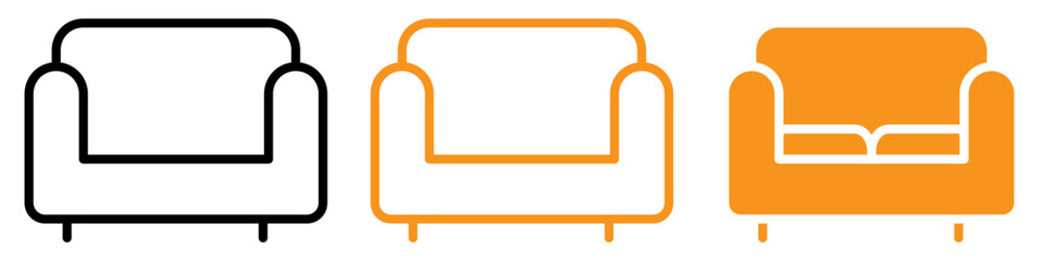 Comfortable Sofa Icon for Furniture and Home Decor Graphics Perfect for Representing Sofas and Comfortable Seating