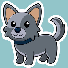 Cartoon dog, dog vector illustration, pet vector art, dog silhouette, animal vector icon, eps