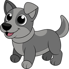 Cartoon dog, dog vector illustration, pet vector art, dog silhouette, animal vector icon, eps