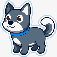 Cartoon dog, dog vector illustration, pet vector art, dog silhouette, animal vector icon, eps